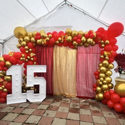 4FT Number 15 with White String Lights 