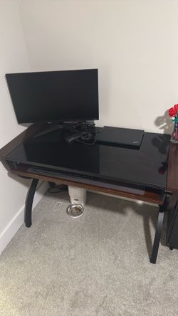 Desk and Monitor