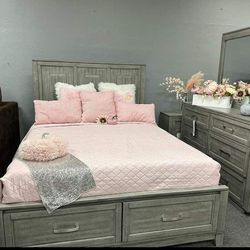 Garretson Bedroom Set Queen or King Bed Dresser Nightstand Mirror Chest Option 