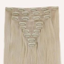 NEW/SEALED - Real Human Hair Clip-In Hair Extensions - Seamless Clip Ins for Natural, Full Hair - Clip In Hair Extensions for Instant Volume & Length 