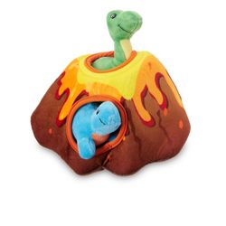 Vibrant Life Cozy Buddy Volcano Dino Hide Dog Toy, Small