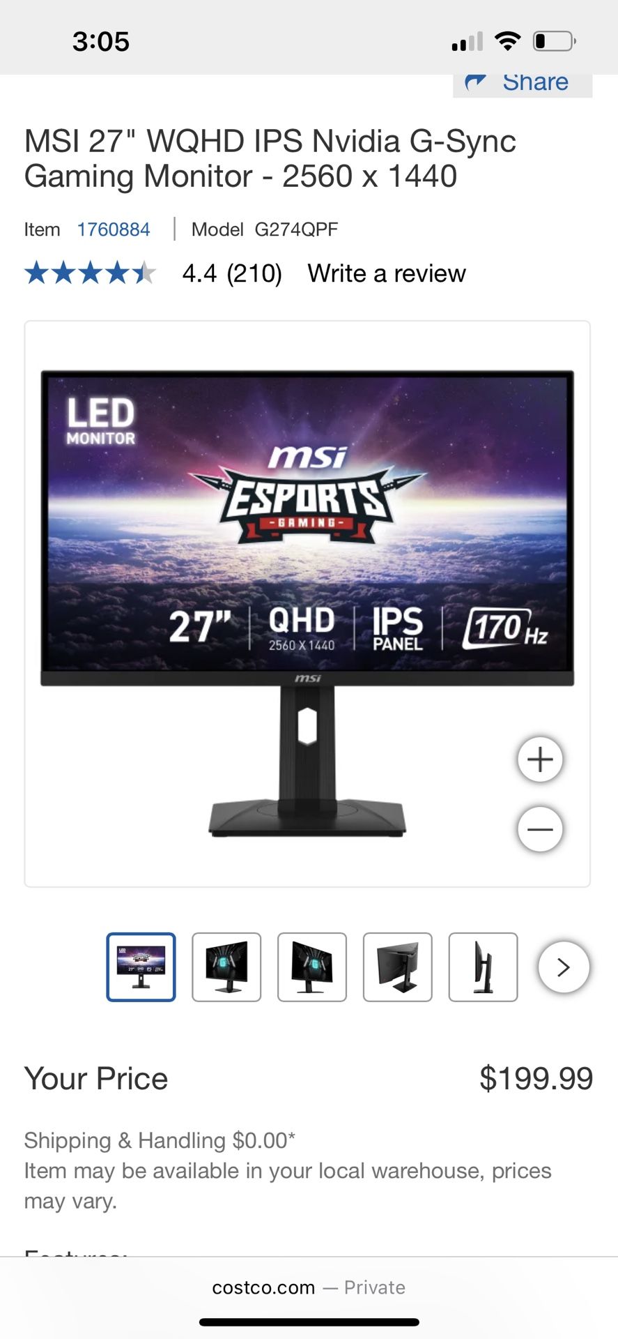 Gaming Monitor (damaged)