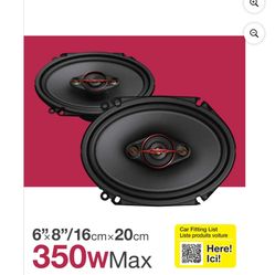 Pioneer TS-801M 6" x 8" 4-Way Coaxial Car Stereo Speakers, Full Range 350W Max Power, Easy Install (Pair)