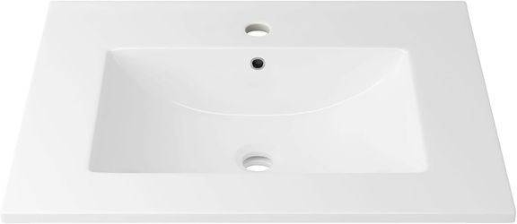 Eridanus 24"x18¼" Bathroom Sink, Ceramic Bathroom Vanity Sink Top with Overflow, Drop in Bathroom