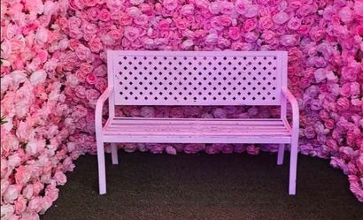White metal bench