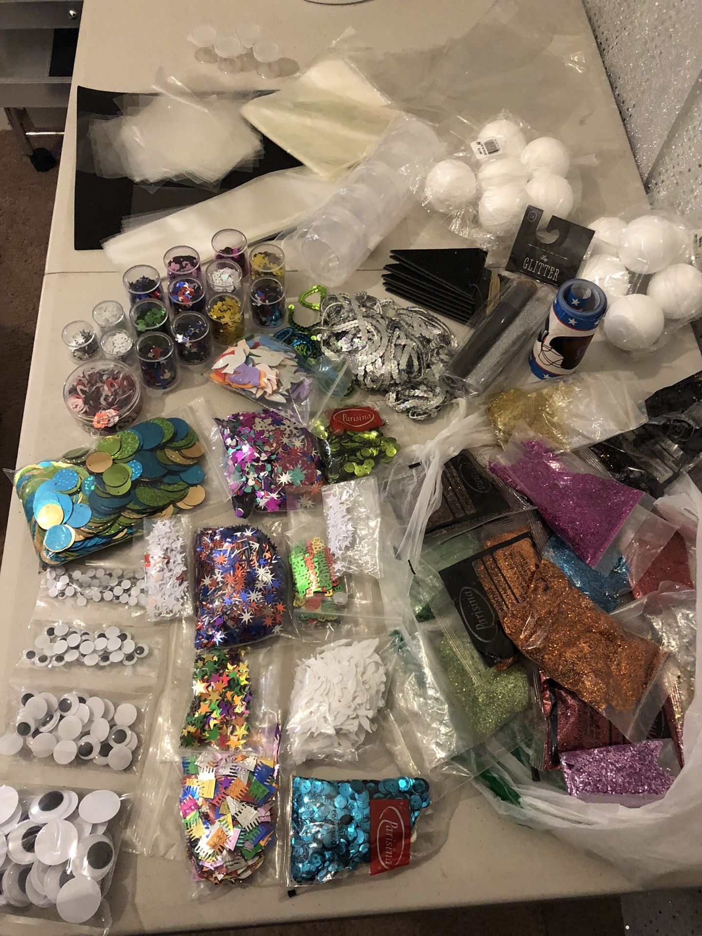 Wedding boda decor party fiesta crafts arts glitter shimmer confetti cut out foam organza bags