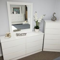 Dresser-with-Mirror-and-Chest ⚜️ Cómoda-con-Espejo-y-Gavetero 🚚[Fast-Delivery]💨