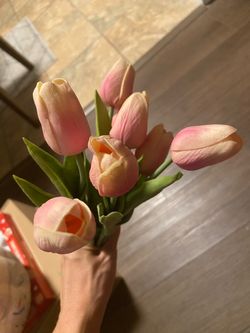 Fresh Pink and Peach Tulip Bouquet
