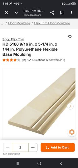 5 inch flexible base molding