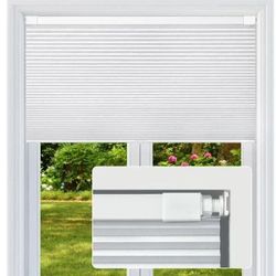 No Drill Cordless Blackout Honeycomb Cellular Shades 29W x 48H White