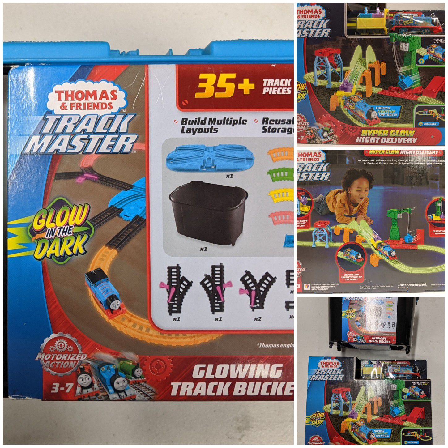 Thomas and Friends Track Master hyper glow w/ extra 35 pc. Bucket (Price not Negotiable)