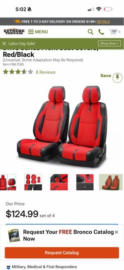 Drive Series Front Seat Covers; Red/Black 204