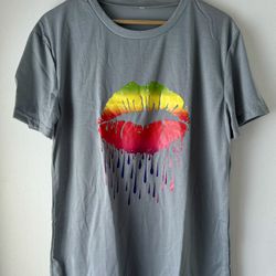 Lip Print Shirt, 2XL