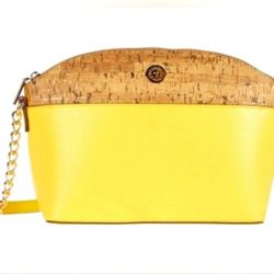 Anne Klein Yellow Cork Top Crossbody Bag