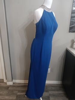 Formal Prom Royal Blue Dress With Sequin