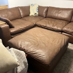 Ashley Furniture Genuine Leather 6-piece L-shaped Couch