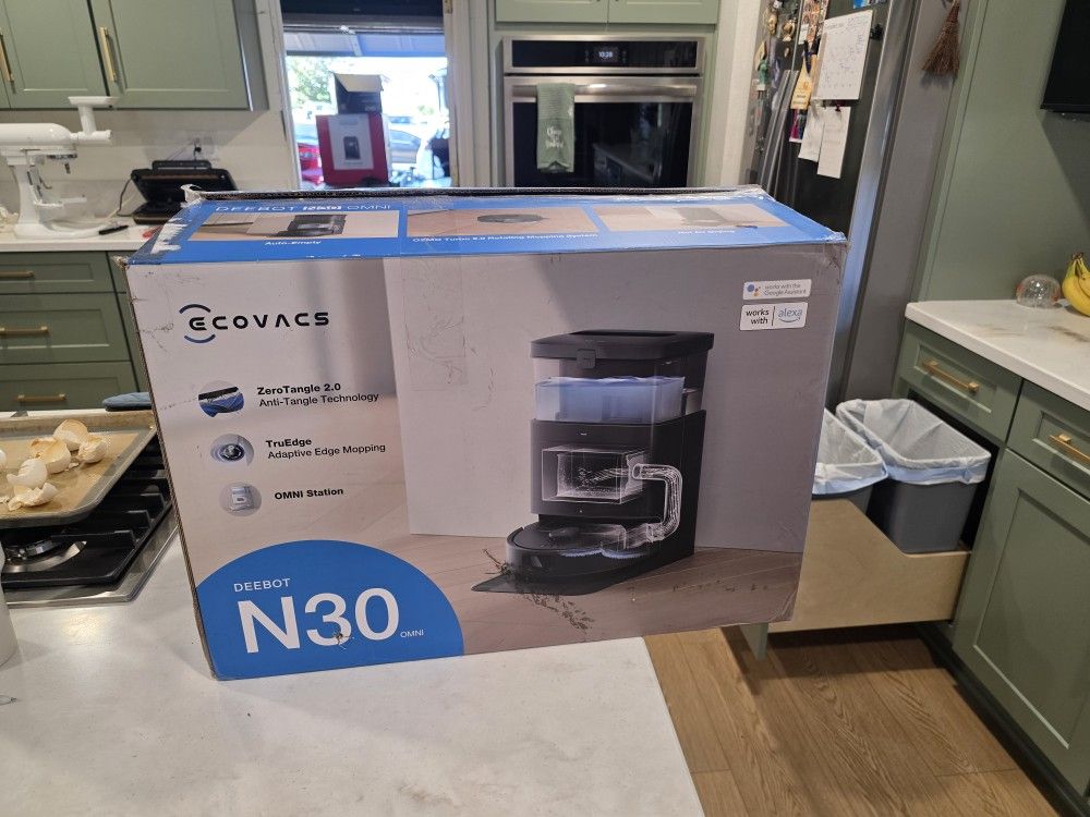 ECOVACS DEEBOT N30 Omni Robot Vacuum and Mop, 10000Pa Suction, TruEdge Adaptive Edge Mopping