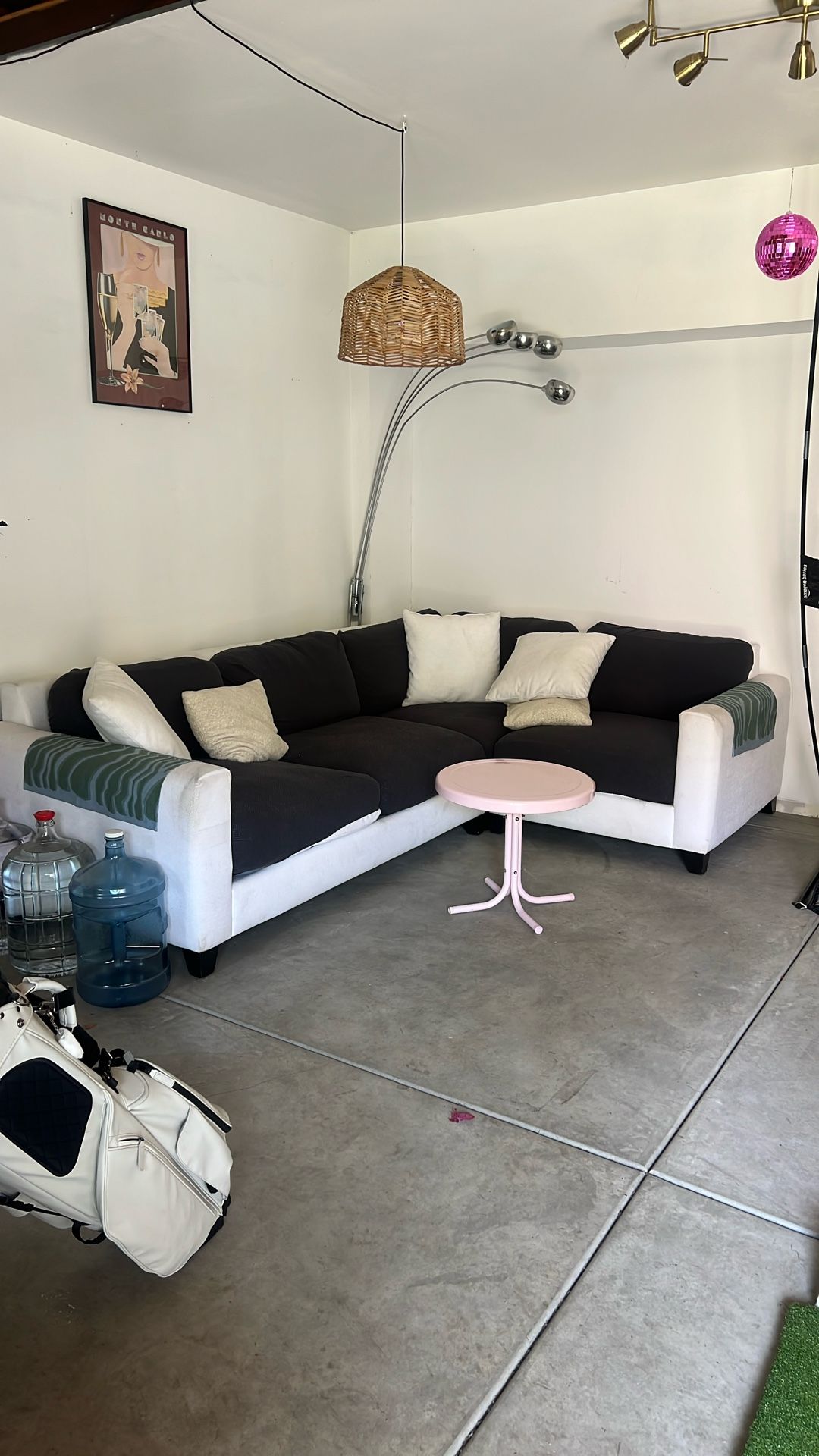 Living Spaces Sectional White Couch