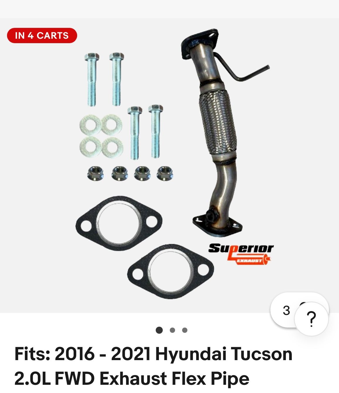 Exhaust Pipe For 2016-2021 Hyundai Tucson Se Brand New