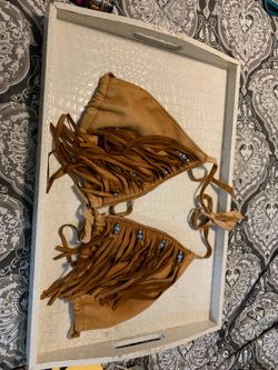 Leather bikini top