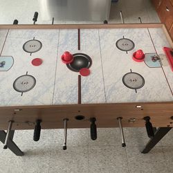 MD Sports 48 Inch 3-In-1 Combo Game Table Air Powered Hockey Foosball Billiards 