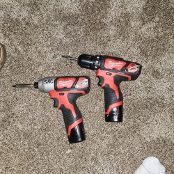 New 12volt Drill And Impact Two Batteries  And Charger