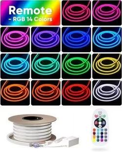 65.6 Ft Shine Decor LED RGB Neon Rope Lights AC 120V, Expandable & Cuttable Bright Strip Lighting with Remote, Dimmable Color Changing, ETL Cold-Resis
