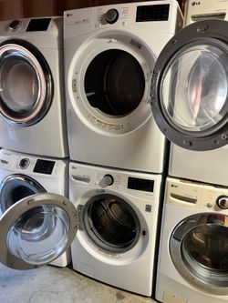 LG SET WASHER 4.5 AND GAS DRYER HEAVY DUTY HIGH EFFICIENCY ENERGY ⭐ 6 MOTION 27"W 30"D 38"H