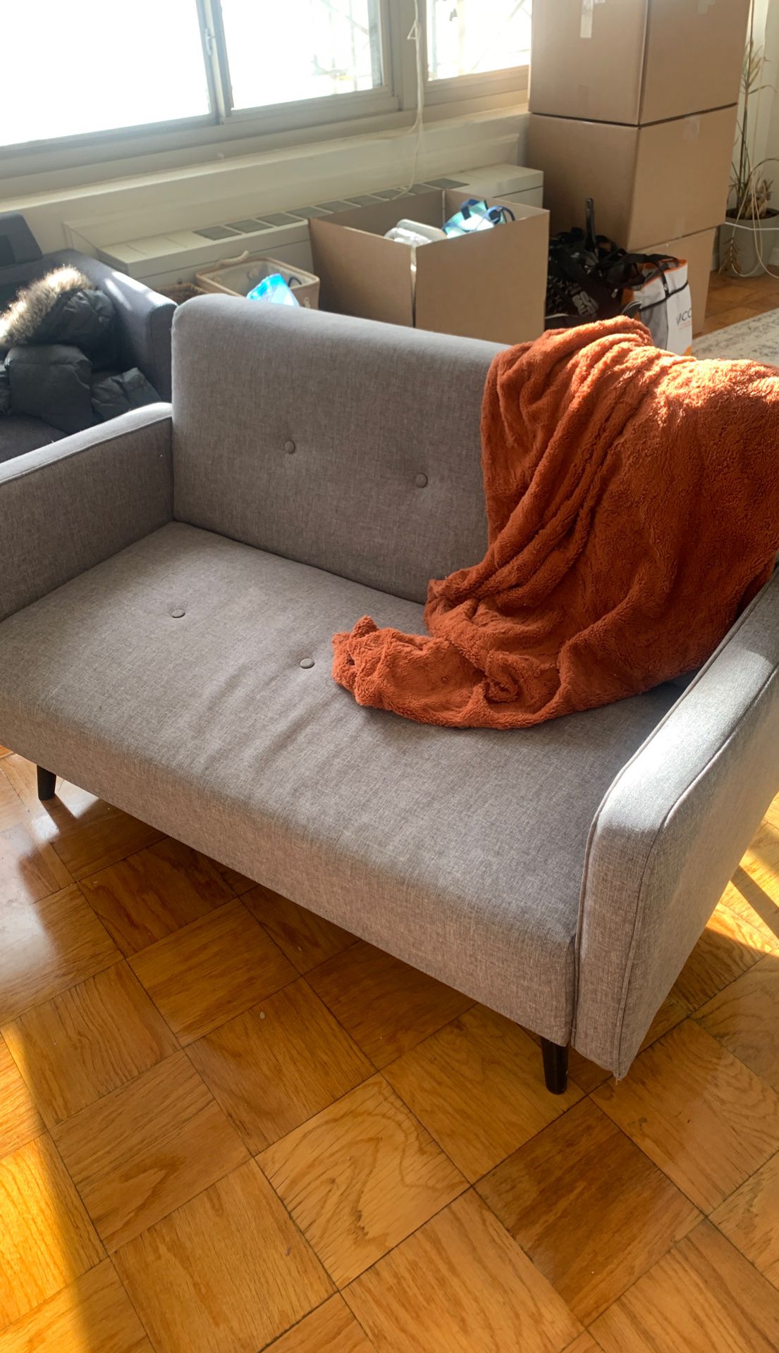 Smaller 2 person grey couch