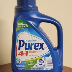 Purex Liquid Laundry Detergent, Fresh Mountain Breeze – 50 fl oz, 38 Loads