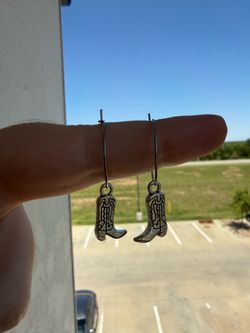 homemade earrings 🌟 cowboy boot, angel, dagger