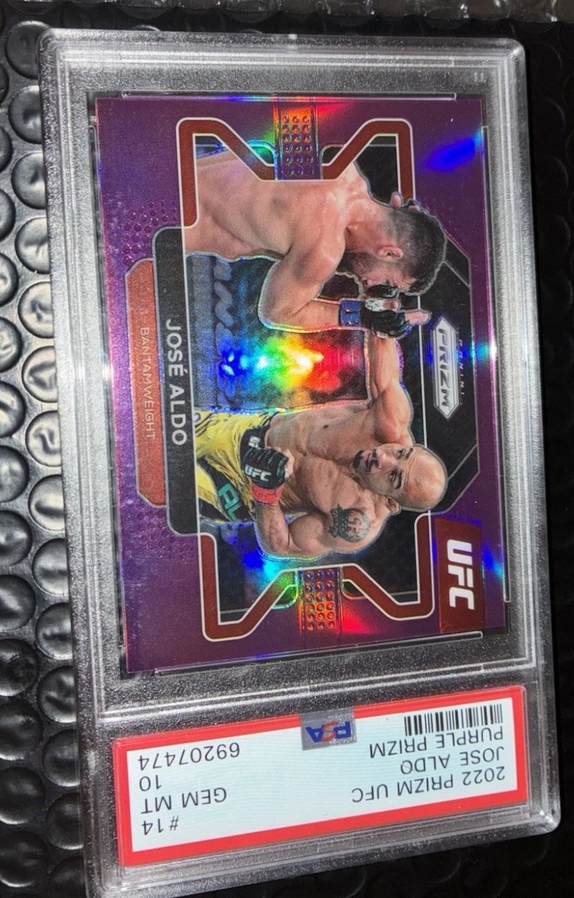 2022 Panini Prizm UFC Jose Aldo Purple Prizm PSA 10 #14 086/149