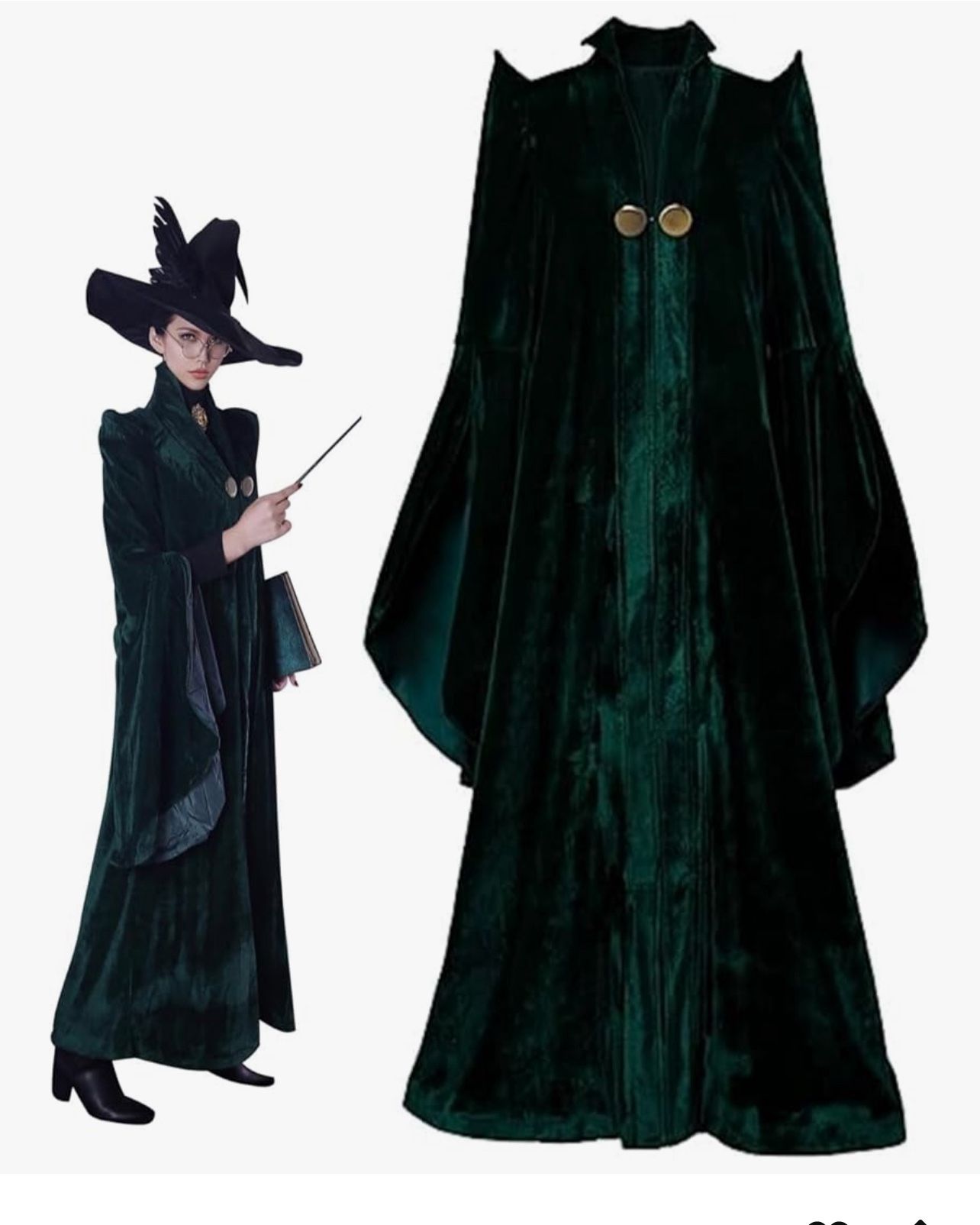 2XL Women's Witch Halloween Cosplay Costume Movie Wizard Sorceress Cloak Robe Coat