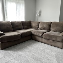 Large Brown Sectional Couch - FREE DELIVERY