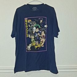 My Hero Academia Men’s Navy Blue Graphic Tshirt XL