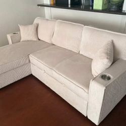 New Sleeper Sectional Couch With Storage / Free Delivery 