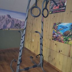 Pull-up Bar Stand with Rings Attachment