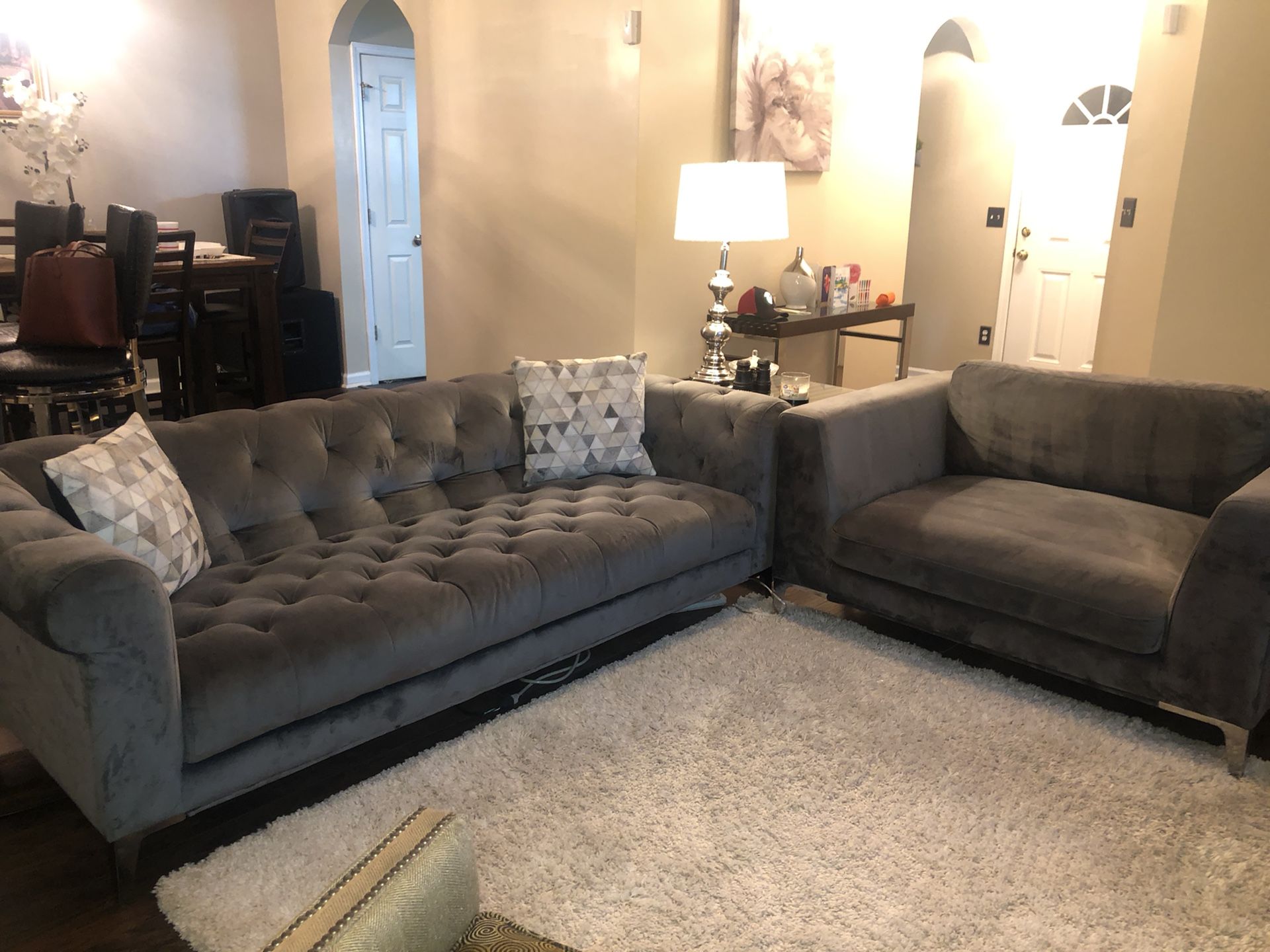  Grey Microsuede Value  city  Sofa And Oversized  Club Chair 