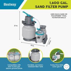 Bestway 1,500 Gallon Sand Filter Pump For above ground swimming pools