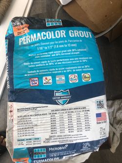 About 10 or 12 bags of Grout