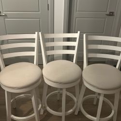 Kitchen Bar Chairs. White 3 Set 