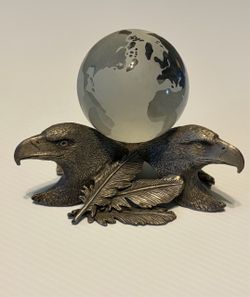 Vintage Triple Eagle Globe Decor