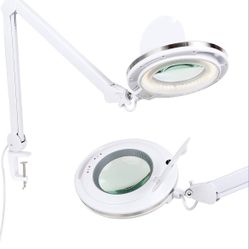 NEW! Brightech LightView Pro Magnifying Desk Lamp, 2.25x Light Magnifier with Clamp, Adjustable Magnifying G