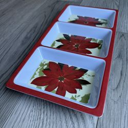 Christmas Melamine Divided Serving Tray 12” x 6