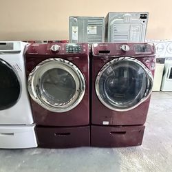 Merlot Samsung Washer and Dryer Set w/ Drawers