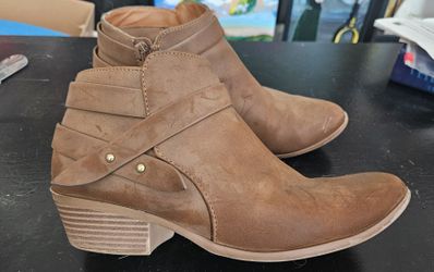 Ankle Boots Western Style Brown