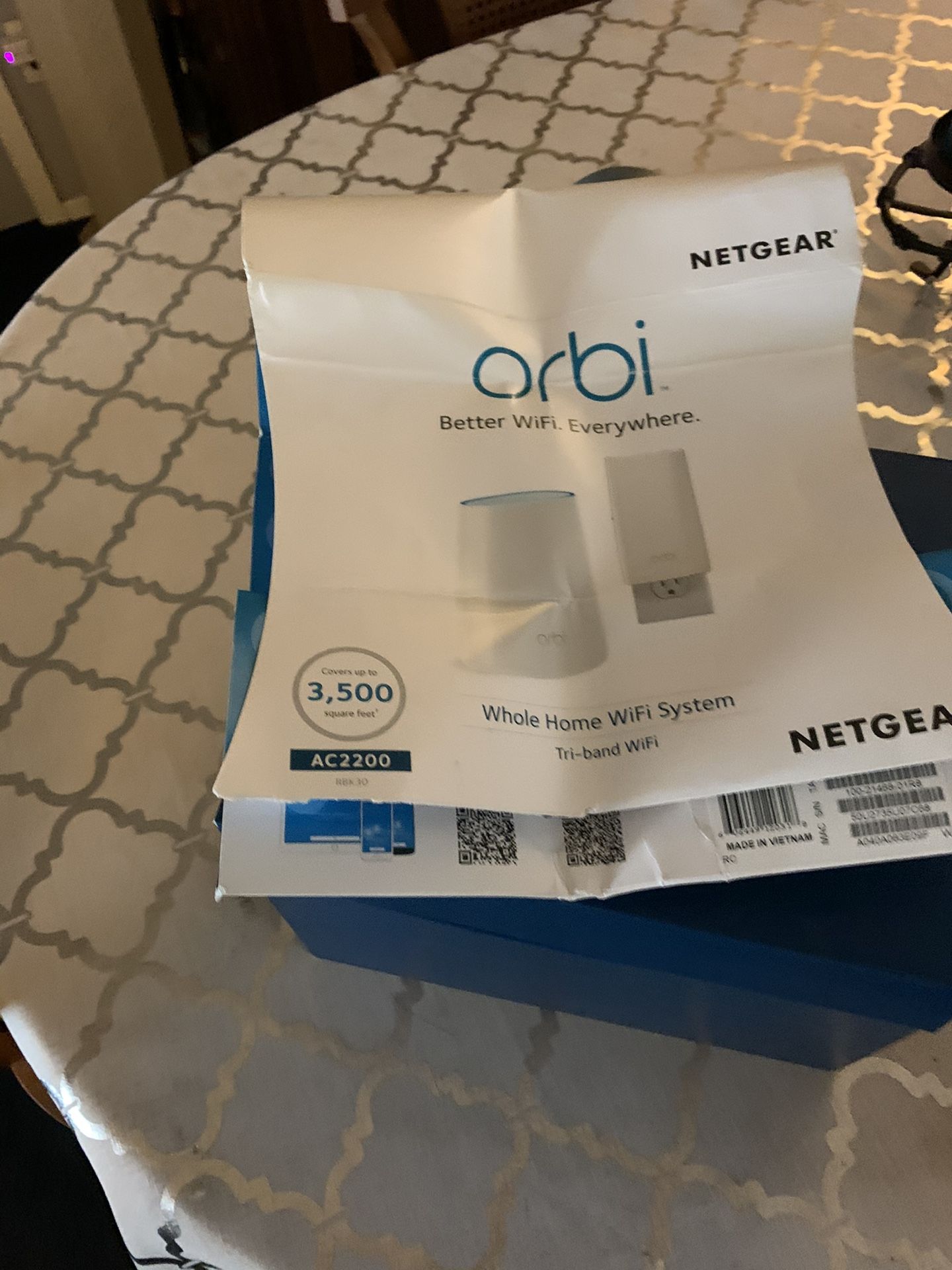 Orbi whole home WiFi system.