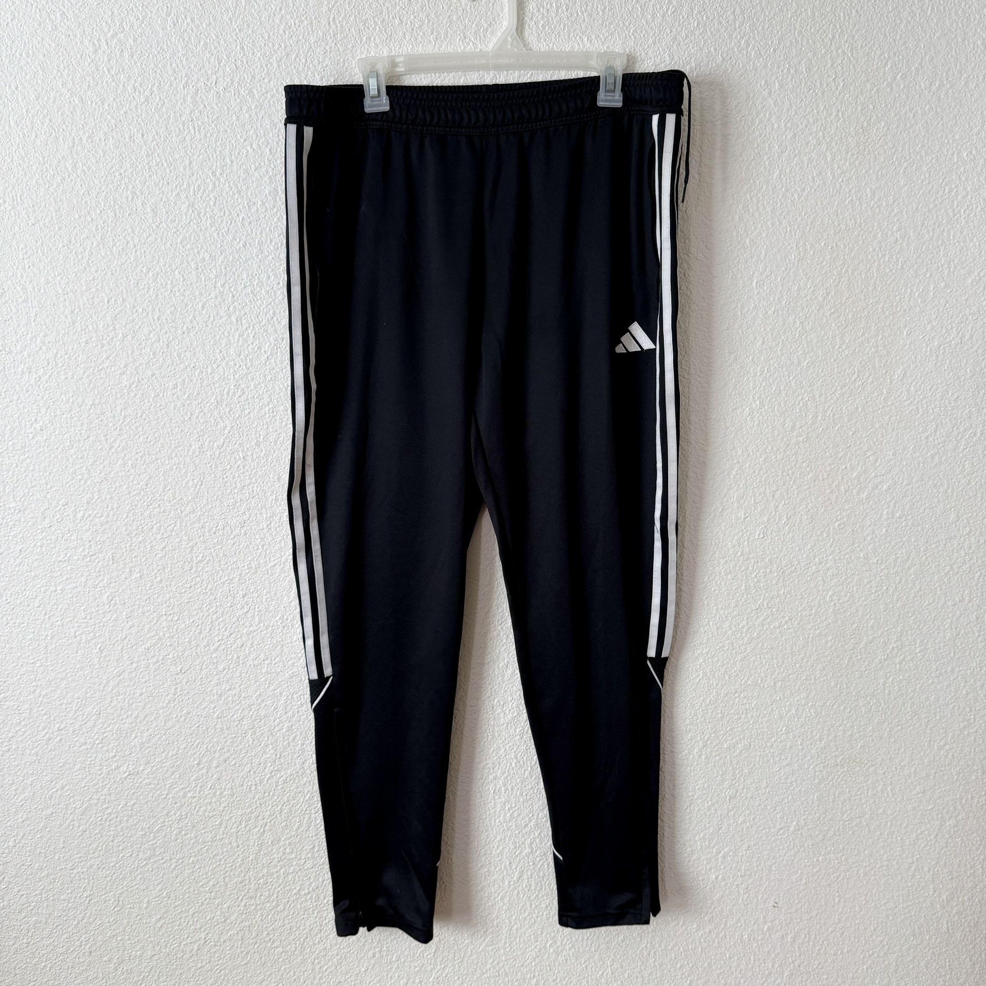 Adidas Regular Fit Men’s Black 3 Stripes Lightweight Activewear Track Pants Size XL