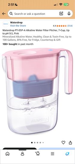 LIKE NEW Waterdrop Alkaline Water Filter Pitcher Pink