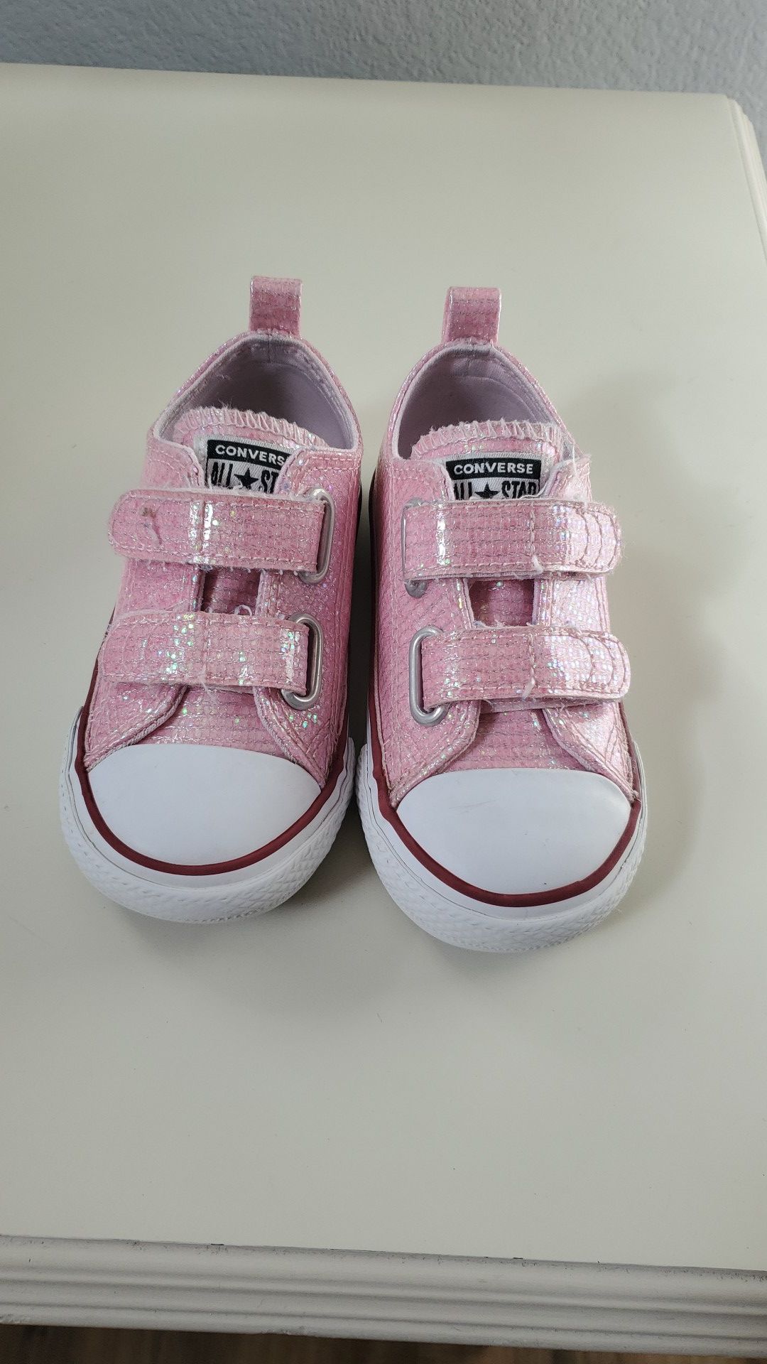 Toddler Girl Converse Glitter shoes size 7C( pink and silver) for Carol